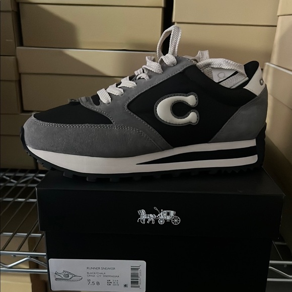 Coach Black and Gray Runner Sneakers - Picture 1 of 2